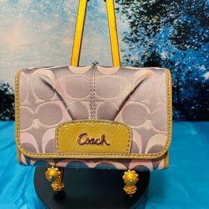 Coach Pink, Green, Gray and Tan Women's Wallet VGC